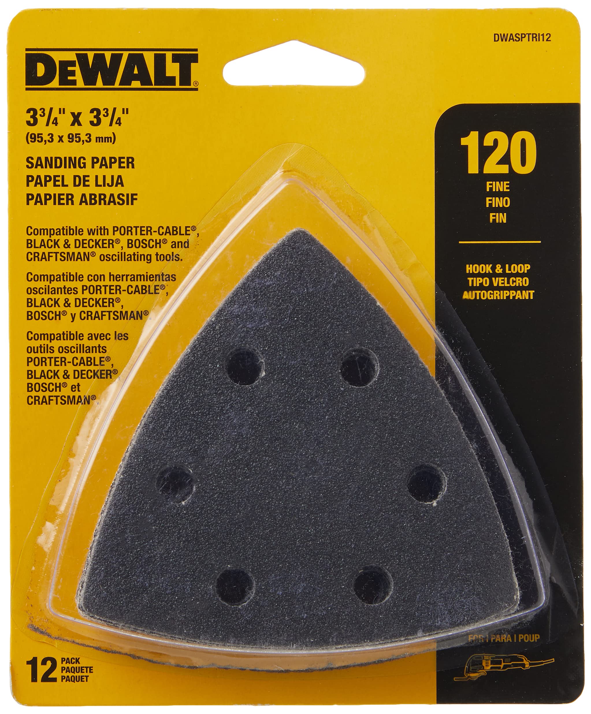 Lixa Dewalt Dwasptri12 Hook And Loop Triangle 120 Grit