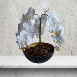 3 Hastes De Orquídeas Artificial Premium Com Folhas Realistas Para Decorações Modernas E Elegantes