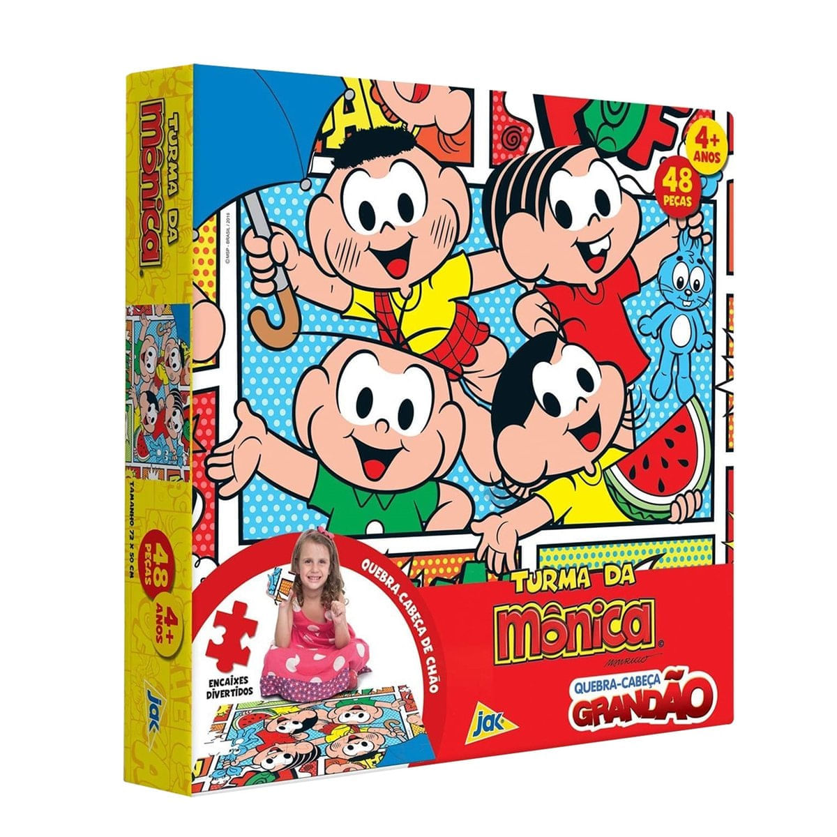 Quebra-Cabeça De Chão Toyster Turma Da Mônica 48 Peças Colorido