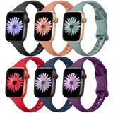 6 Pulseiras Slim Para Apple Watch 40mm A 49mm (variadas Cores)