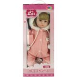 Boneca Realista Baby Star Macacao Rosa 42cm Bbr
