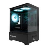 Gabinete Gamer Neologic Aquario Pulse, Mid-tower, Lateral E Frontal Vidro Temperado, Preto, 3 Fans Argb, 285 X 195 X 380 Mm - Nl-psbk U Unica Unica