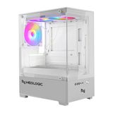 Gabinete Gamer Neologic Aquario Pulse, Mid-tower, Lateral E Frontal Vidro Temperado, Branco, 3 Fans Argb, 285 X 195 X 380 Mm - Nl-pswh U Unica Unica