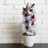 15 Folhagens Artificiais Brancas E Vinho 80cm Com Aparência Realista Para Ornamentação Interna