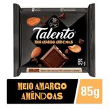 Chocolate Meio Amargo Com Amendoas Talento 85g