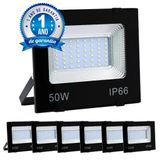 Kit 7 Refletor Led 50w Bivolt Branco Frio Garantia De 1 Ano