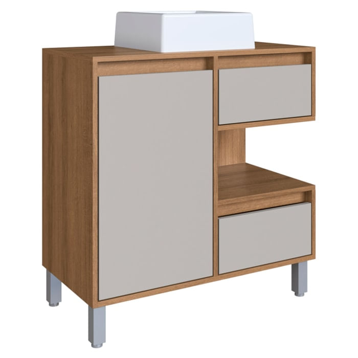 Gabinete Suspenso 80 Cm Cuba Branca Bl2001 Mell Arenas Faem