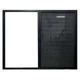 Janela Veneziana 3 Folhas Com Tela Mosquiteira Linha 25 100x150 Preto