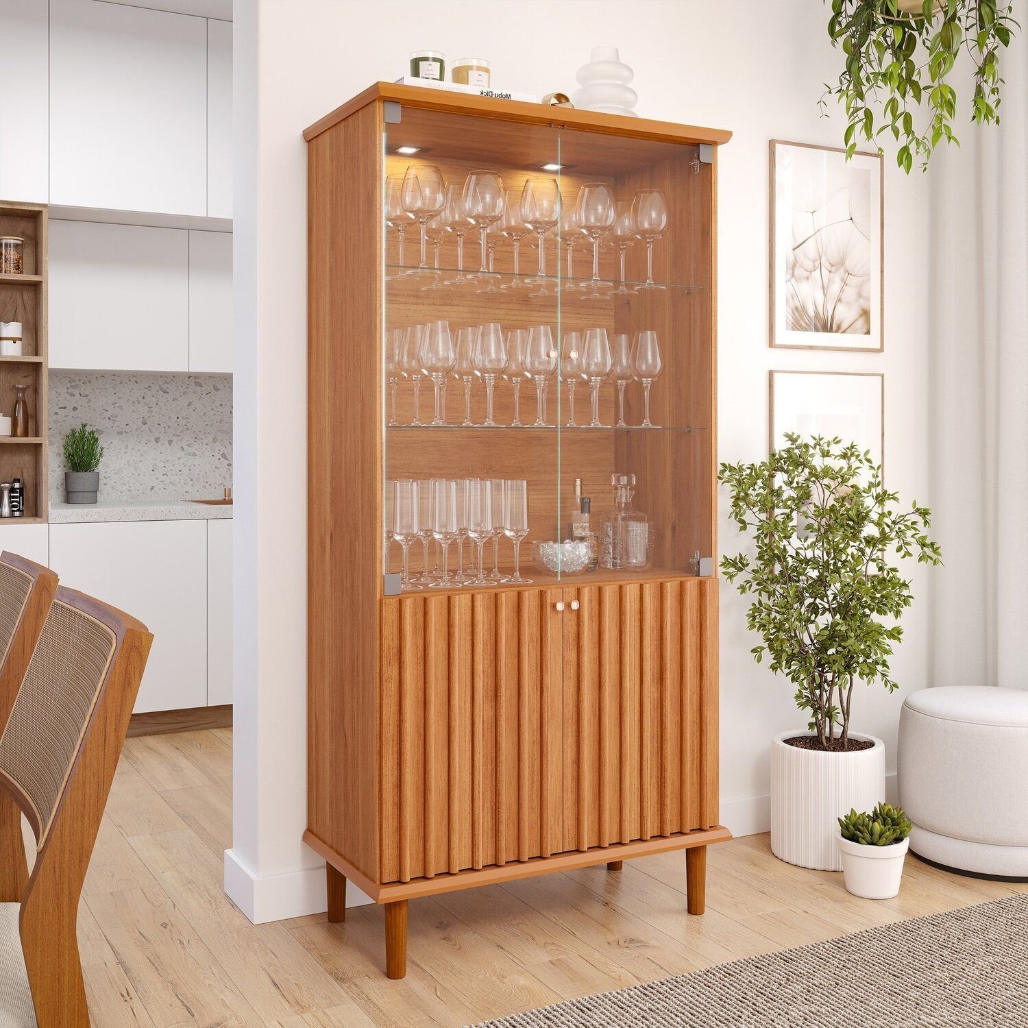 Cristaleira De Sala De Jantar 2 Portas Luiza Cinamomo