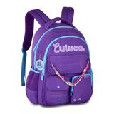 Mochila Adolescente Luluca Bolsa Escolar Miçangas Roxo
