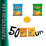 Chips Salgadinho Bacon Queijo Cebola Requeijão Mix Kit 50un