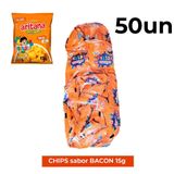Chips Salgadinho Bacon Queijo Cebola Requeijão Mix Kit 50un