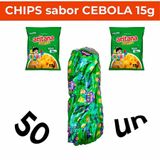 Chips Salgadinho Bacon Queijo Cebola Requeijão Mix Kit 50un
