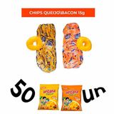 Chips Salgadinho Bacon Queijo Cebola Requeijão Mix Kit 50un