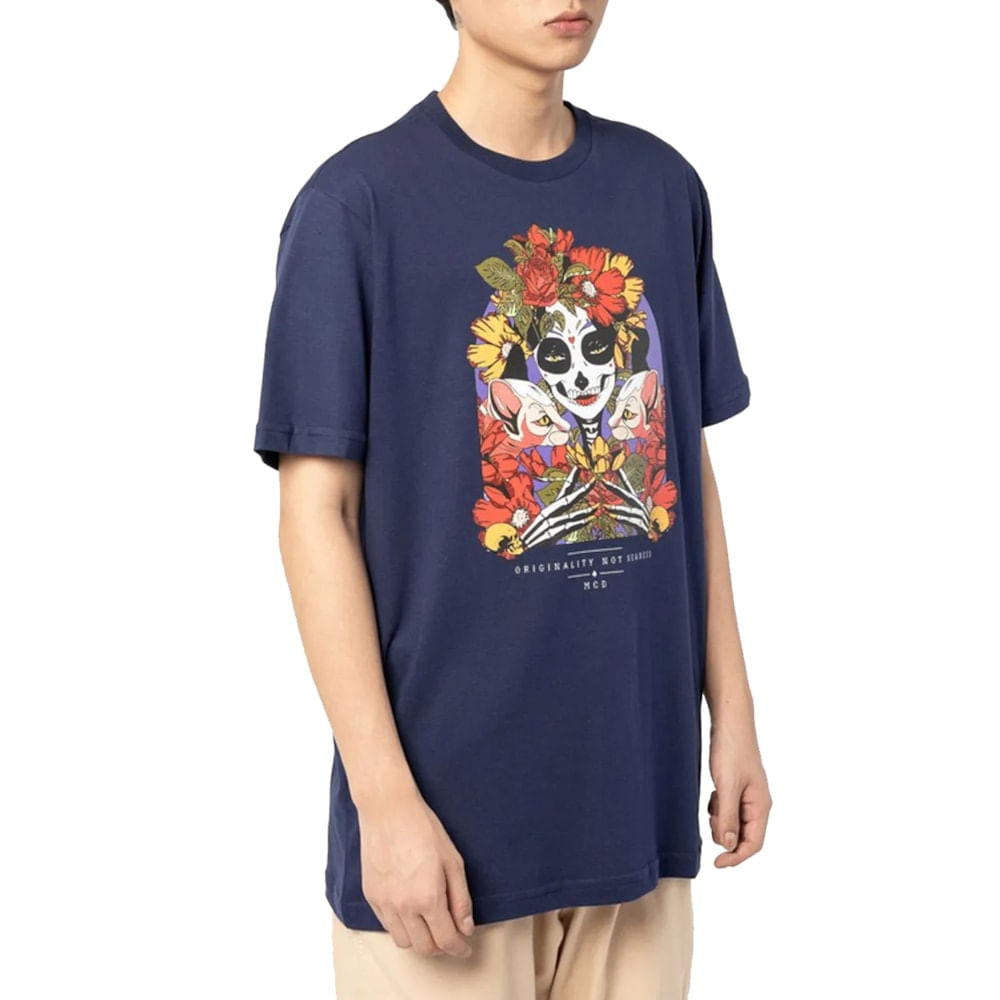 Camiseta Mcd Dia De Los Muertos Mex Marinho