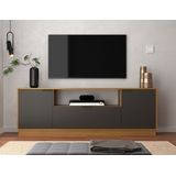 Rack Para Tv Até 75 Polegadas 150 Cm 3 Portas De Largura Nogal/grafite