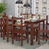 Conjunto Mesa com 6 Cadeiras Madeira Maciça Mogno