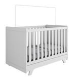 Berço Peroba Retrô Americano Branco Vira Mini Cama Infantil Branco