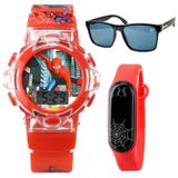 Relogio Digital Homem Aranha Infantil + Oculos Proteção Uv Esportivo Criança Original Presente