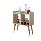 Aparador Para Salas E Recepção Com Porta Garrafas E Bebidas Off White