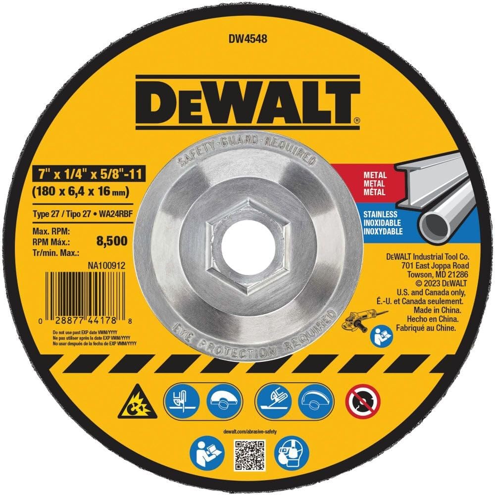 Disco Abrasivo De Corte Dewalt 7 Polegadas X 1/4 Polegadas X 5/8 Polegadas