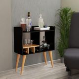 Aparador Retrô Porta Bebidas E Decoração Sala De Estar Preto