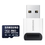 Cartão De Memória Samsung Pro Ultimate Microsd 256gb Com Leitor