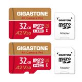 Cartão Micro Sd Gigastone 32gb, Pacote Com 2 Câmeras 4k Pro 95mb/s