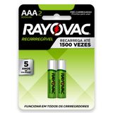 Pilhas Aaa Recarregável 600mah Rayovac 9 Cartelas - 18 Unidades