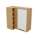 Armário Aéreo De Cozinha Canto Reto Com 1 Porta E Mini Adega 100% Mdf Vicenza espresso Móveis Amêndoa/branco