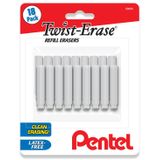 Pacote De 18 Borrachas De Recarga Pentel Twist-erase Sem Látex