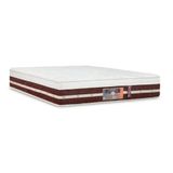 Colchão Castor Silver Star Air Pocket Híbrido Casal Branco E Marrom 32x138x188