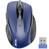 Mouse Sem Fio Tecknet 2,4 Ghz 2400 Dpi 24 Meses De Bateria Azul