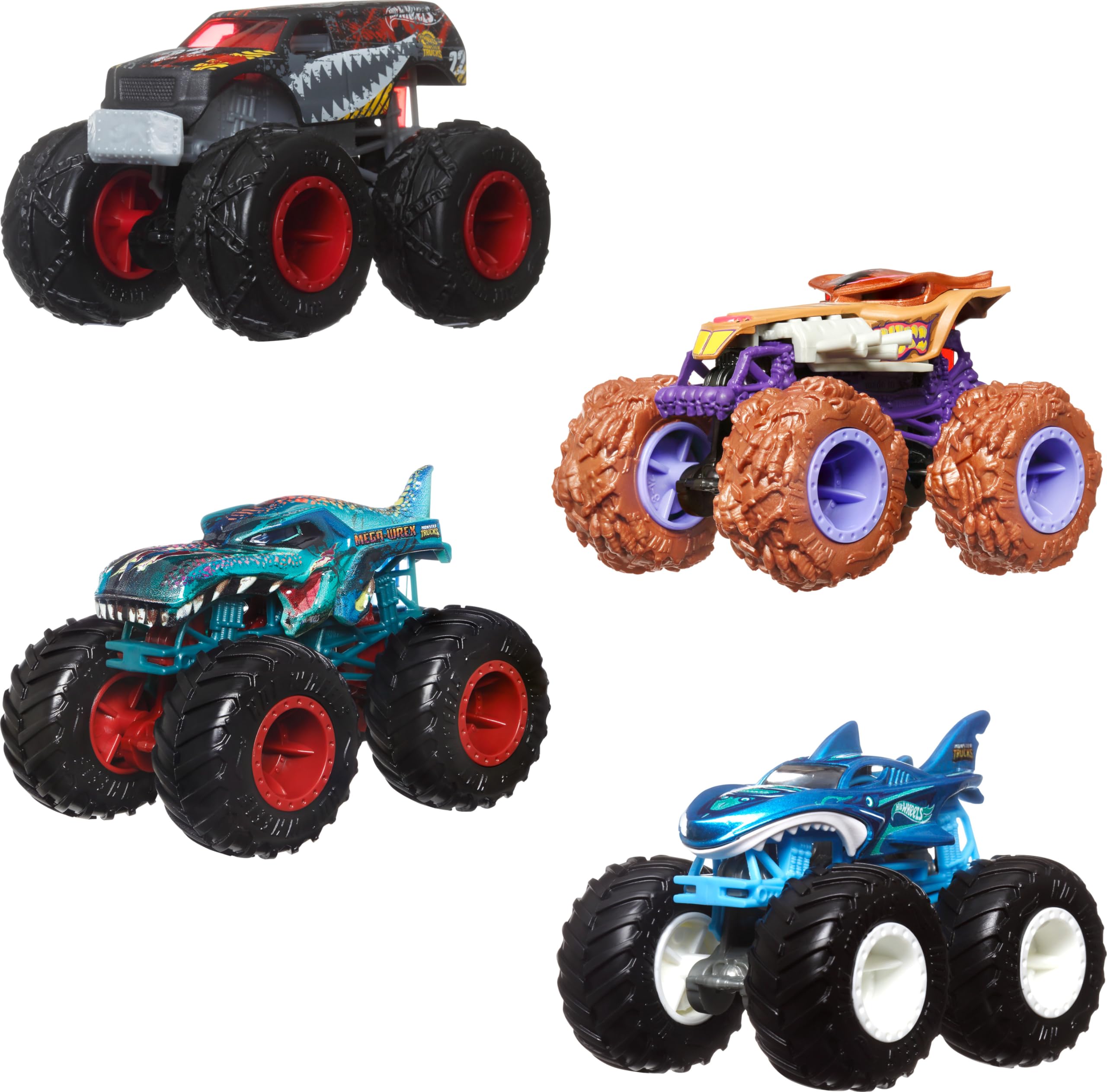 Conjunto Toy Monster Trucks Hot Wheels Fang Frenzy 1:64, Pacote