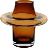 Vaso Decorativo Enfeite Casa Vintage Home&amp;co Vidro 19x20x20cm Âmbar