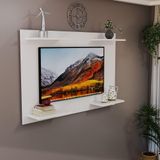 Painel Para Tv Até 50 Pol Home Amanda Em Mdf Laqueado Moderno Branco