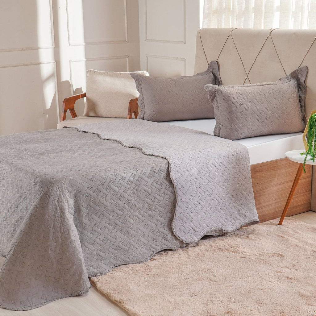 Kit Cobre Leito Solteiro Ultra Lisse Lisa New 160x220cm Roccia