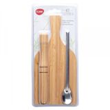 Kit 3 Peças Para Caipirinha Bambu E Inox