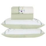 Jogo Cama Lençol Queen Bouquet Percal 300 Fios 4 Peças Verde