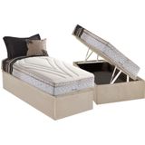 Cama Box Baú Solteiro: Colchão Molas Masterpocket Ensacadas Herval Maxspring American + Base Crc Suede Clean (88x188)