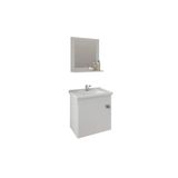 Balcão P/ Banheiro Suspenso Iris C/ Cuba 44cm E Espelheira 40cm Branco - Mgm