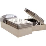 Cama Box Baú Solteiro: Colchão Molas Masterpocket Ensacadas Herval Maxspring Moskow + Base Crc Suede Clean (88x188)