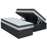 Cama Box Baú Solteiro: Colchão Espuma D45 Orthoflex D33 Matera Ml + Base Crc Suede Gray (88x188)