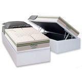 Cama Box Baú Solteiro: Colchão Molas Masterpocket Ensacadas Paropas Coliseu + Base Crc Suede White (88x188)