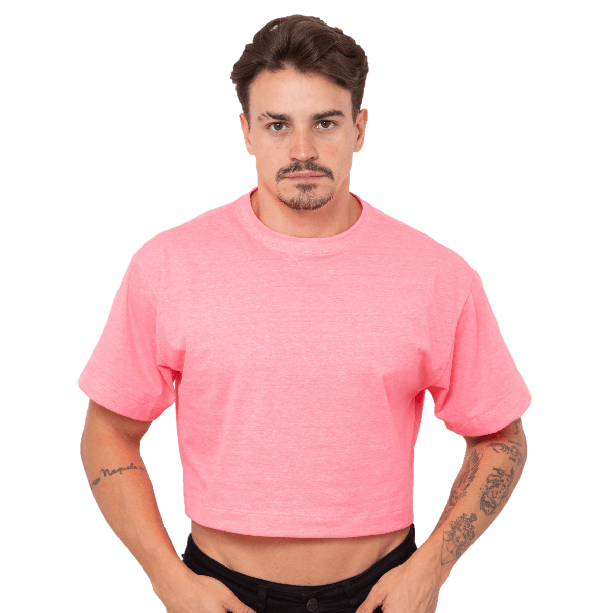 Cropped Oversized Masculino Rosa Neon - Jwilas Streetwear
