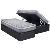 Cama Box Baú Solteiro: Colchão Molas Masterpocket Ensacadas Luckspuma New Maxi + Base Crc Suede Gray (88x188)