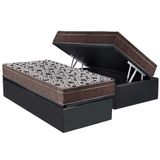Cama Box Baú Solteiro: Colchão Molas Superpocket Ensacadas Ortobom Physical + Base Crc Suede Gray (88x188)