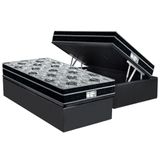 Cama Box Baú Solteiro: Colchão Molas Masterpocket Ensacadas Probel Prolastic Prodormir Born + Base Crc Suede Gray (88x188)