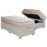 Cama Box Baú Solteiro: Colchão Molas Masterpocket Ensacadas Herval Maxspring Lyon + Base Crc Courano Clean (88x188)
