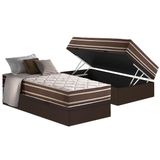 Cama Box Baú Solteiro: Colchão Molas Masterpocket Ensacadas D Angelis Anjos Superlastic Duo Sono + Base Crc Courano Brown (88x188)